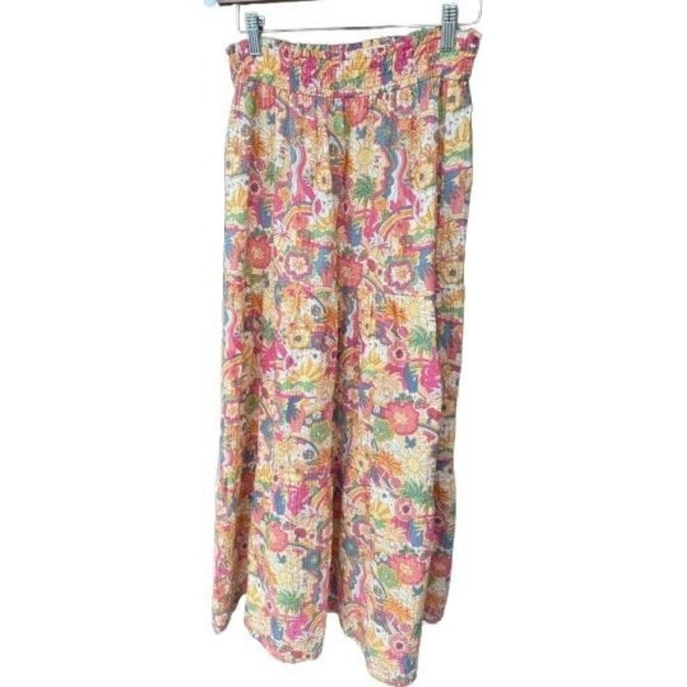 Marine Layer Rainbow Floral Maxi Skirt Boho Festival Hippie Prairie Large